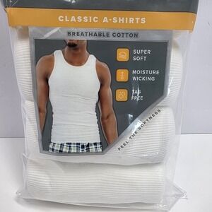 Gildan Select Mens Classic A-Shirts White 5 Pack Size S 34-36 New